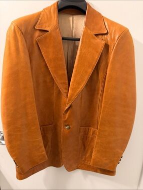 Scully Leatherwear Vintage Tan Leather Blazer Men’s Sz 42